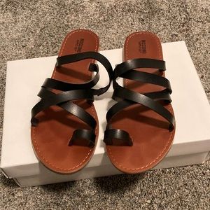 Black sandals. Worn once. Comfortable!